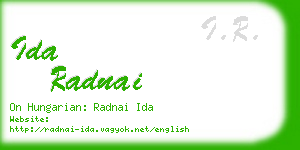ida radnai business card